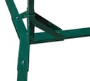 COS-25 cattle oiler stand close-up of green steel cross-foot base weld and bolt connections