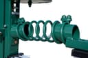 D-91 cattle oiler close-up of green coil spring arm connecting post to side brush